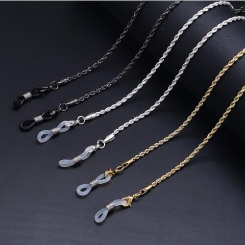 2021 Fashion Sunglasses Mask Eyeglasses Chains Anti-Lost Earphone Holder Lanyard Black Gold/Sliver Color For Women Men Metal