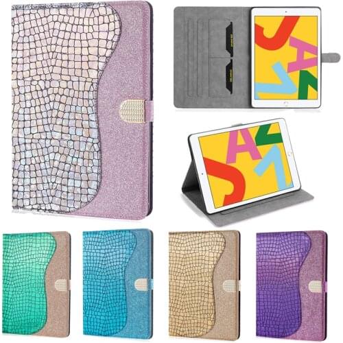 Case For Apple iPad 10.2 inch Cover Bling Glitter Smart leather Stand Tablets wallet Case Funda for iPad 7th Generation case