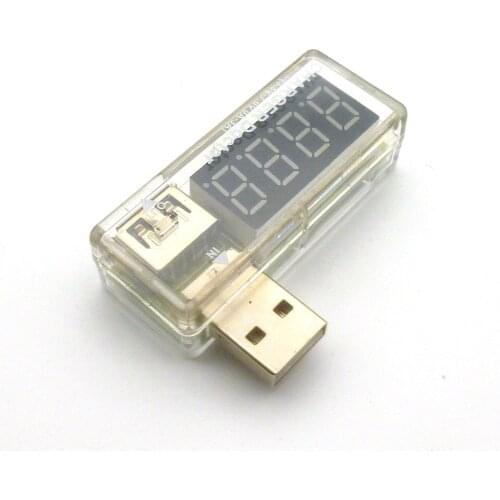 White Digital USB Mobile Power charging current voltage Tester Meter Mini USB charger doctor voltmeter ammete