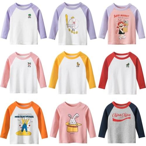 Kids Boys Girls Kids T-shirts Baby Long Sleeve Tee Tops Children Autumn Solid Cotton Years Boy Girl T Shirts Clothing Clothes