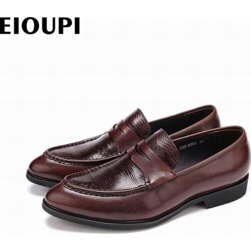 EIOUPI new design italian style genuine full grain leather breathe mens fashion business shoe men dress shoes eke130-01