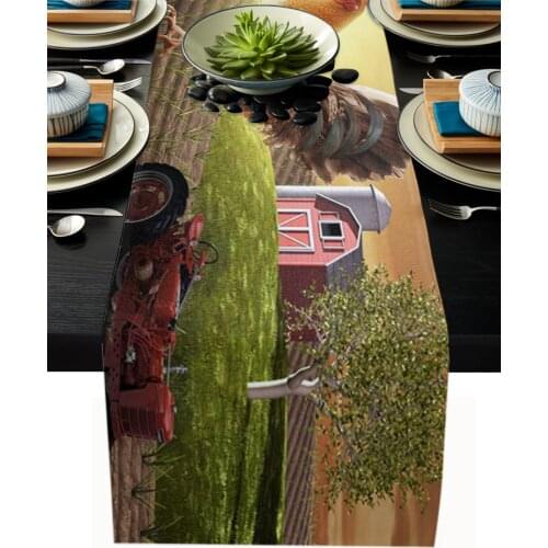 Farm Barn Rooster Table Runner Wedding Table Decor Party Dining Table Runner Home Hotel Decoration Tablecloth Placemat