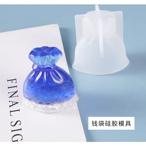 Crystal Mold Money Storage Bag Creative Money Pocket Mirror Silicone Mold Resin epoxy keychain DIY Crafts Jewelry Pendant Mold