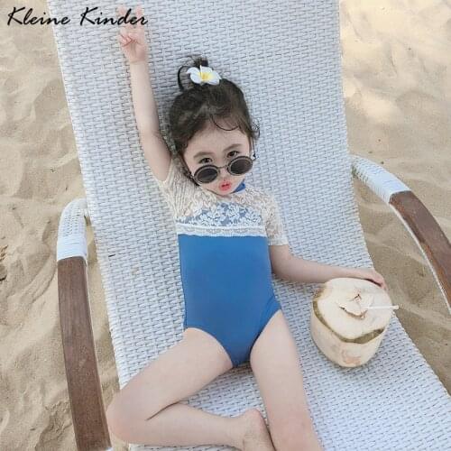 Swimwear Baby Girl Lace Patchwork Swimsuit One Piece for Girls 2020 New Toddler Beachwear Children Swimming Suit Bathing Clothes