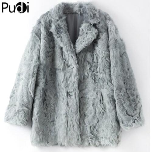 Womens Winter Warm Real Sheep Fur Coat Overcoat Leisure Lady Female Real Sheep Leather Jacket Suit Overcoat B401703