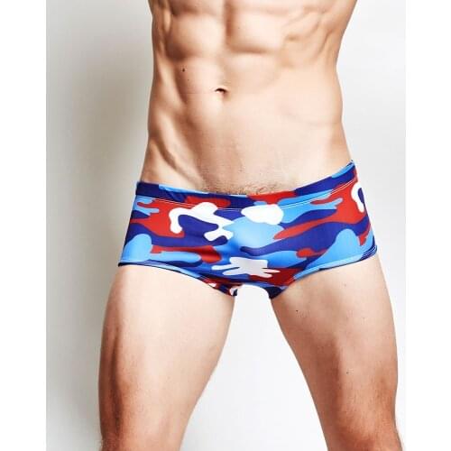 Summer Man Swimming Trunks Camouflage Low-Waist Sexy Man'e Swimwear Soft Tight Beach Boxers Men Swimsuits Quick Dry Male Shorts