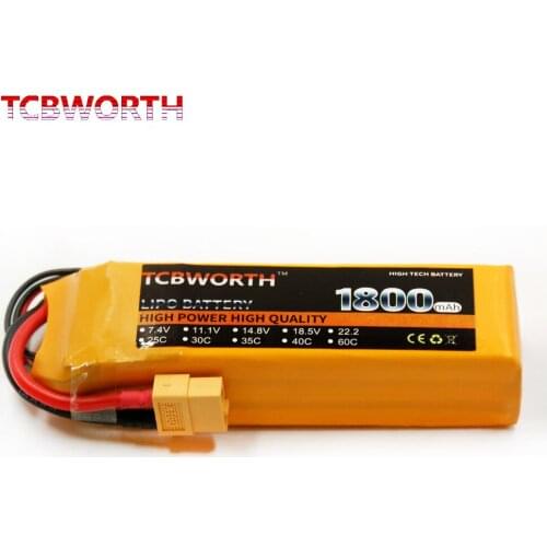 TCBWORTH 3S RC LiPo Battery 3S 11.1V 1800mAh 60C Rechargeable Toys Batteries For RC Helicopter Airplane Car Boat Quadrotor Drone