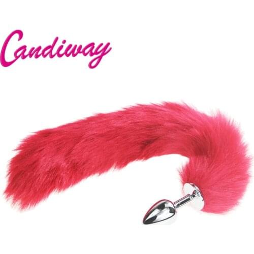 Red Fox/Dog Tail Metal Furry Anal Plug Sexy Toys Butt Plug BDSM Flirt Anus Plug For Women WILD cat Tail Adult Toy Stim