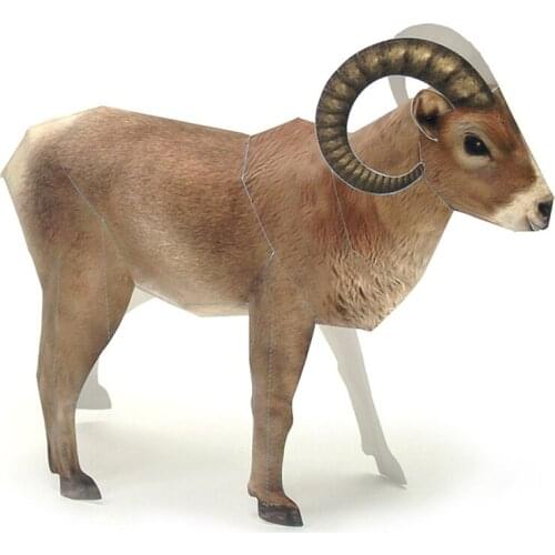 Bighorn Sheep Paper Model Realistic Animal Mini Cute Card 3D Papercraft DIY Kids Adult Handmade Construction Craft Toys WE-044