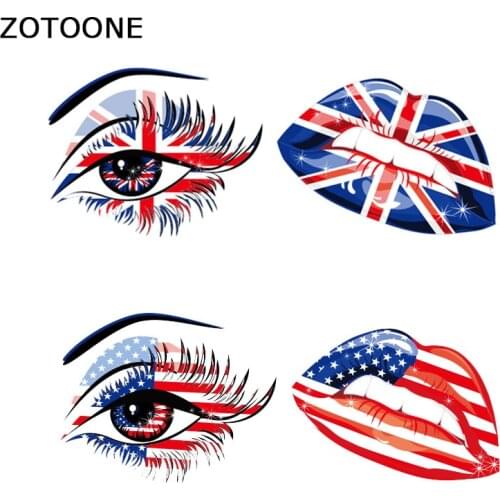 ZOTOONE Flag Patch Iron Patches for Clothing Woman Applique Thermo Stickers on Clothes T-shirt Heat Transfers Iron on Transfer E