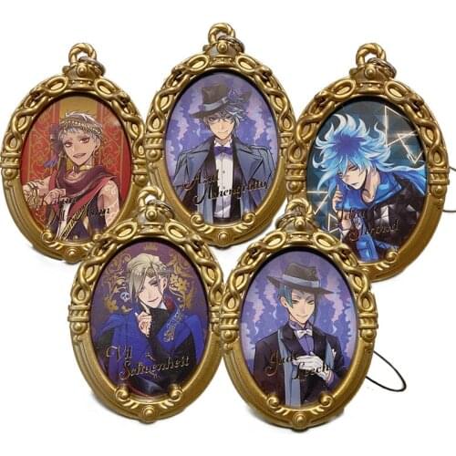 New Game Twisted Wonderland 2WAY Photo Frame Pendant Keychain Kalim Jamil Jade Floyd Rubber Keyrings