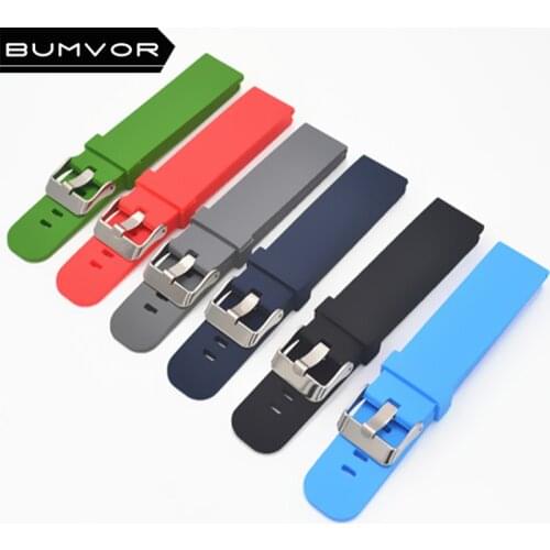 New Watch 18mm/20mm/22mm for Motorola Moto 360 2 Gen 46mm Samsung Gear2 R380-R382 Silicone Rubber Band Bracelet