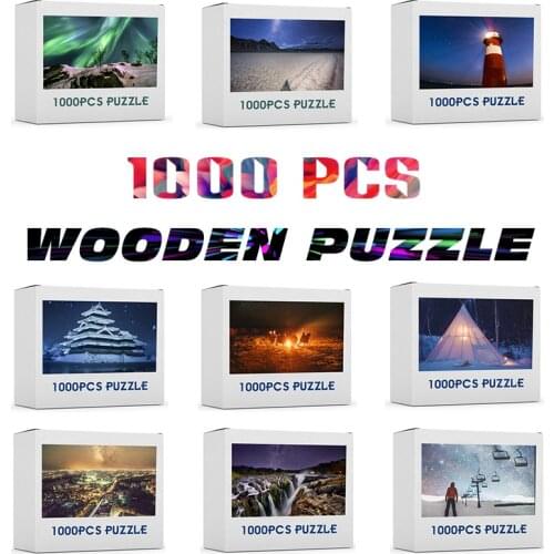 70*50cm Jigsaw Puzzles 1000 Pcs Assembling Picture Landscape Wooden Puzzles Games For Adults Kids Educational Toys Gift