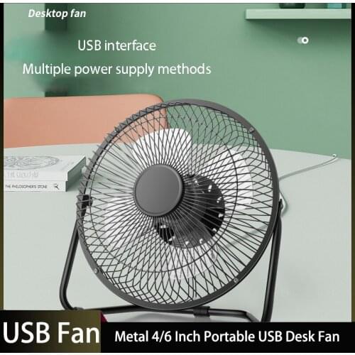 USB Powered Metal 4 Inch Portable USB Desk Fan with One Speeds Switch Personal Cooling Fan For Home Office Table Outdoor