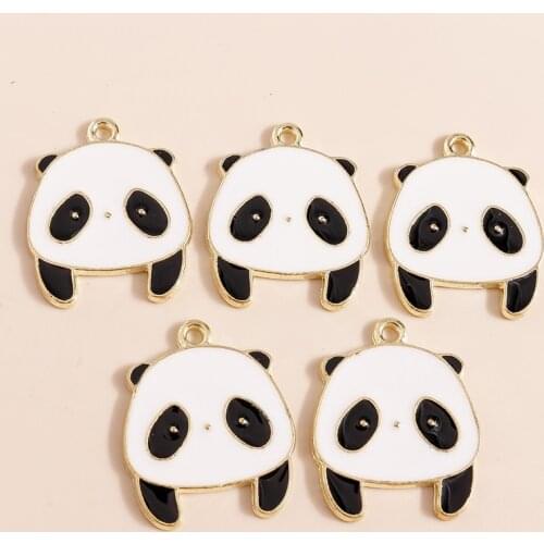 10pcs 20*24mm Kawaii Alloy China Baby Panda Charms Pendants for Jewelry Making Cute Animal Charms for Necklace Earrings DIY