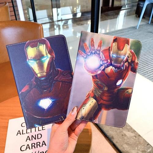 Marvel Iron Man Clamshell Cover for IPad 10.2 2019 IPad 2 3 4 9.7 2017 2018 IPad Air 2 9.7 iPad Pro Tablet Leather Case