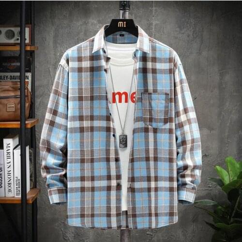 2021 New Men Plaid Shirt Cotton Spring Autumn Casual Long Sleeve Shirt Soft Comfort Slim Fit Styles Man Clothes