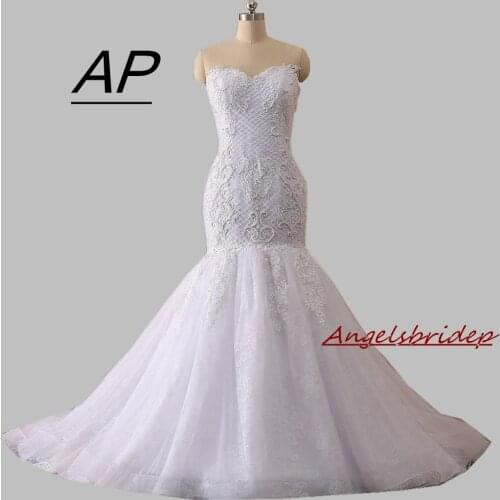 ANGELSBRIDEP Vestidos De Novia Sweetheart Mermaid Wedding Dress With 3D Lace Appliques Beadings Robe De Mariee 2021 Custom Made