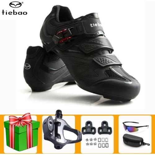 Tiebao Cycling Shoes Road Sapatilha Ciclismo Black 2021 Self-Locking Breathable Men Sneakers Women Zapatillas Sports Bicicleta