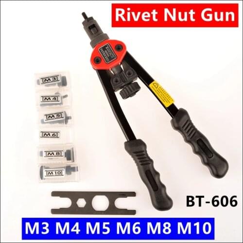MXITA Riveter Nut Gun 12" Blind AUTO Riveter Nut tool Heavy Hand INSER Rivet NUT Tool Manual Mandrels M3 M4 M5 M6 M8 M10