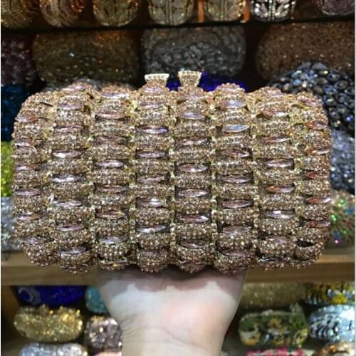 Gold/silver/grey Crystal Bag Ladies red Diamonds Wedding Clutch wallet Ladies Women Evening day Clutches Party Bags Good Quality