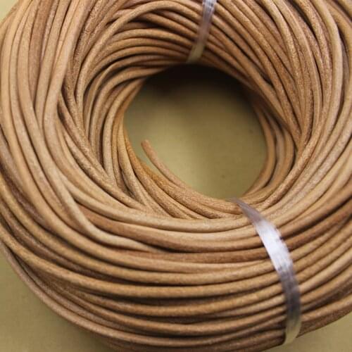 1 Meter Vintage Round Genuine Leather Thread String 8mm Handmade Craft Bracelet/Necklace Leather Cords For Jewelry Making