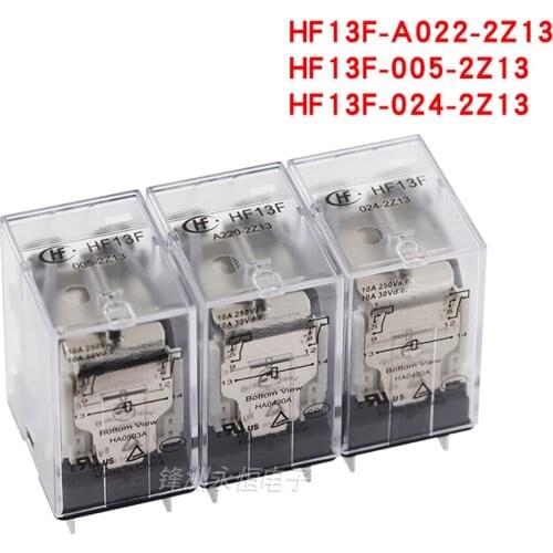 1PCS JQX HF13F-005-2Z13 HF13F-024-2Z13 HF13F-A220-2Z13 Two Sets Of Conversion 8 Feet 10A