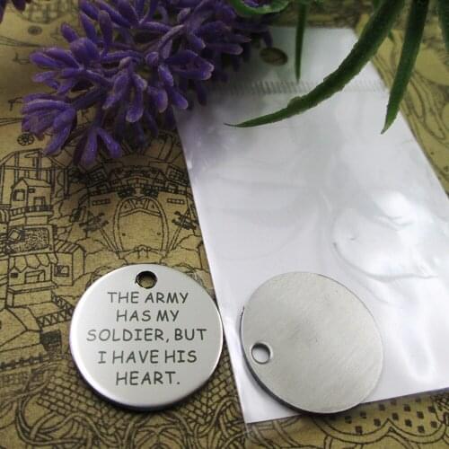 20pcs--"the army has my soldier, but I have his heart."stainless steel charms more style for choosing DIY Charms