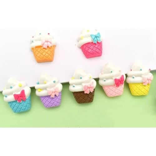 20Pcs Simulation Cute Cake Flatback Resin Cabochon Scrapbook Embellishment Craft Decoration Parts Doll house Accessories