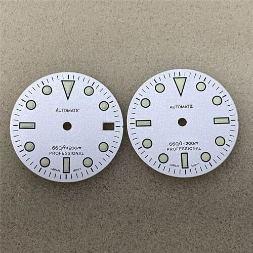 28.5MM Green Luminous Dial for NH35/NH36/4R36 Replacement Watch Dial for SKX007 Watch Movement Modification Part