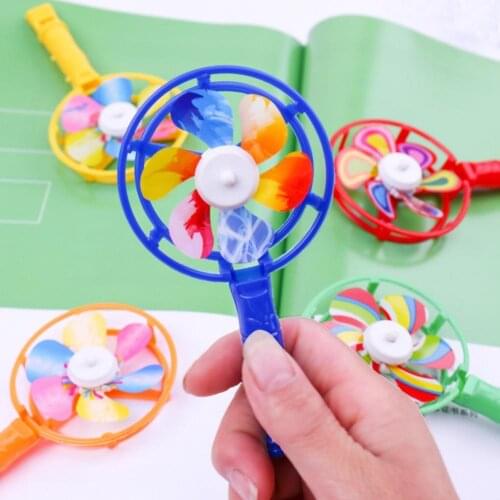 5Pcs Creative Windmill Whistling Handle Pinwheel Wind Spinner Children Toys Nostalgic Toys Baby Kid Festival Gift Fast Shipping
