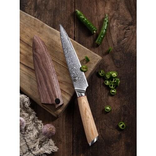 67-layer steel V gold 10 Damascus kitchen knife 6 inch Utility Knives Multi-purpose knife 60HRC High hardness Vegetable knife