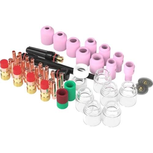 71Pcs Stubby Gas Lens Glass Cups O-rings Collets Gas Nozzles Kit for WP-17/18/26 TIG Welding Torch
