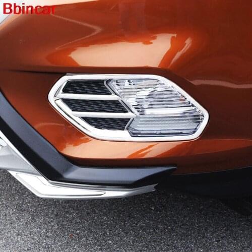 Bbincar ABS Chrome Front Fog light Lamp Cover Trim Car Exterior Accessories Styling 2Pcs For Ford Kuga Escape 2017