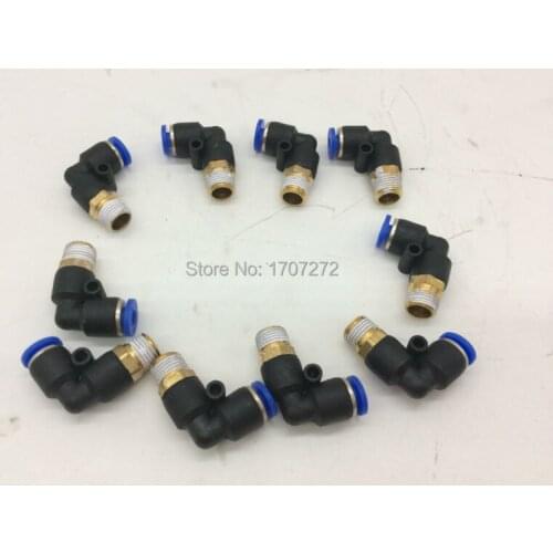 Free shipping 3pcs 4mm 1/8 inch threaded elbow pu hose connector 90 degree nylon pipe joint pneumatic air fitting,copper fitting
