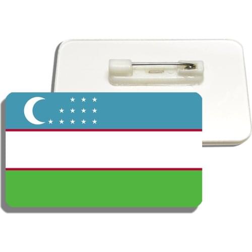 Uzbekistan Flag Brooch Large Lapel Pin For Backpacks Bag Clothes Patriotism Badge