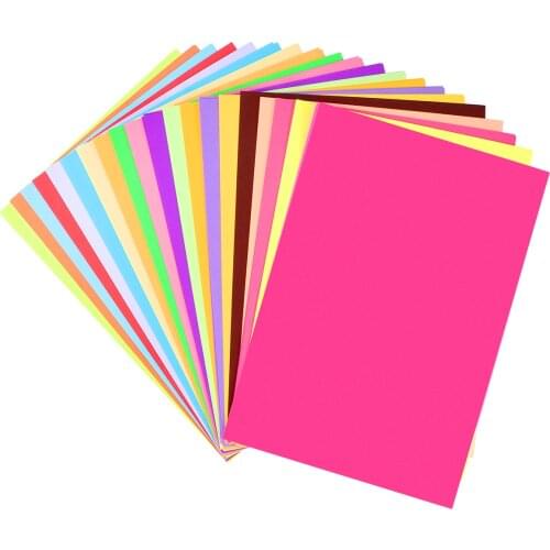 100Pcs Hand Craft Paper Practical A4 Size Colored Paper DIY Sheet Decals for Students Kids Children Home School Hand Craft Paper
