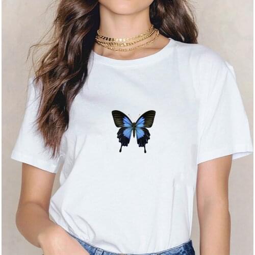 Butterfly T-shirt Harajuku Tshirts for Women Funny Summer Graphic T Shirts Female Itself Aesthetic Tee Short Sleeve Streetwear