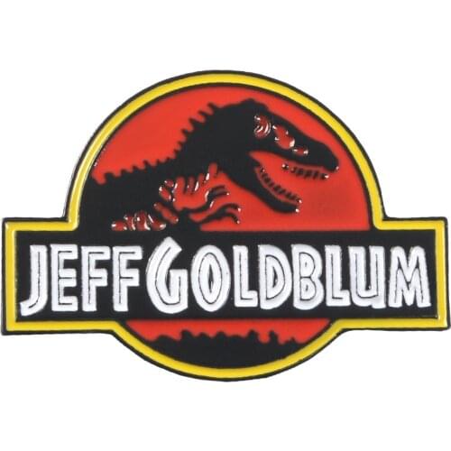 Gules Dinosaur Hunting For Novelty Brooches "JEFFGOLDBLUM" Brooch Pins Movie Badges Jewelry Enamel Lapel Pin Brooches