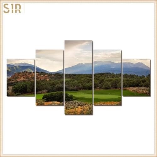 HD 5 Pieces Scenic Snow-capped and Lakes Pictures Posters Wall Art Home Decor for Living Room Painting Wall Art Anime Poster