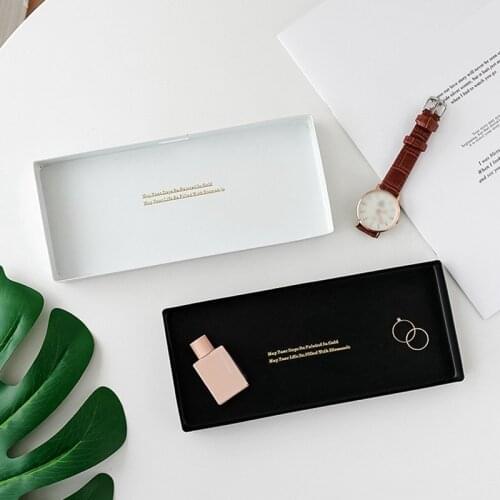 Ins Light Luxury Iron Art Storage Desktop Ornaments Jewelry Storage Tray Photo Props Jewelry Display Tray Dressing Table Decor