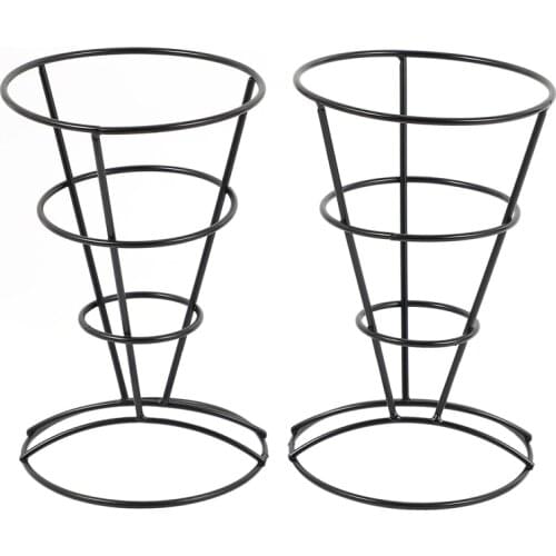 2-Piece French Fry Stand Cone Basket Holder For Fries Fish And Chips And Appetizers