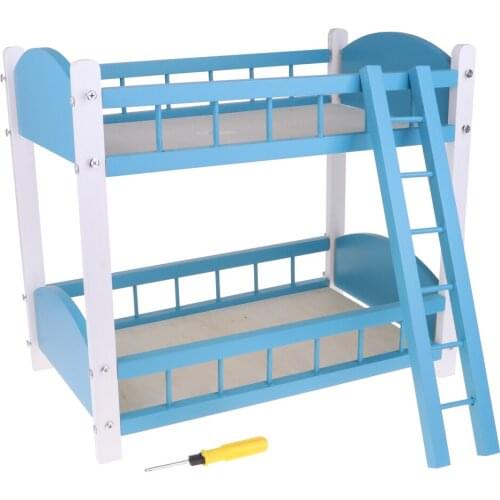 Dolls House Miniature Wood Bunk Bed Model Furniture for 1/4 and 1/6 BJD DZ DOD Dollfie Ball-Jointed Doll
