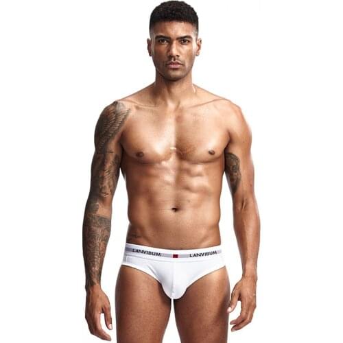 Lanvibum Briefs Swimwear Men Jock Strap Mens Low Waist Underwear Cotton Bag Sexy Underwear Mens Bikini briefs