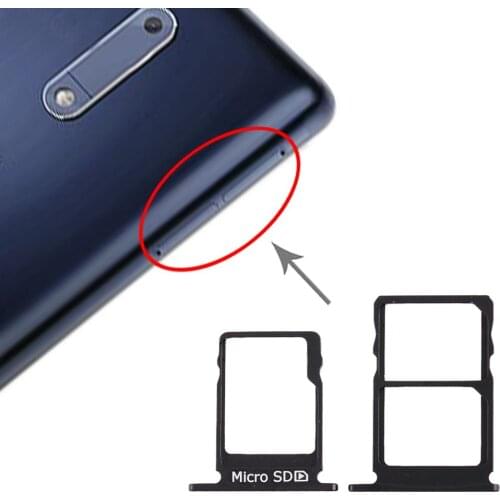 SIM Card Tray + SIM Card Tray + Micro SD Card Tray for Nokia 5 / N5 TA-1024 TA-1027 TA-1044 TA-1053