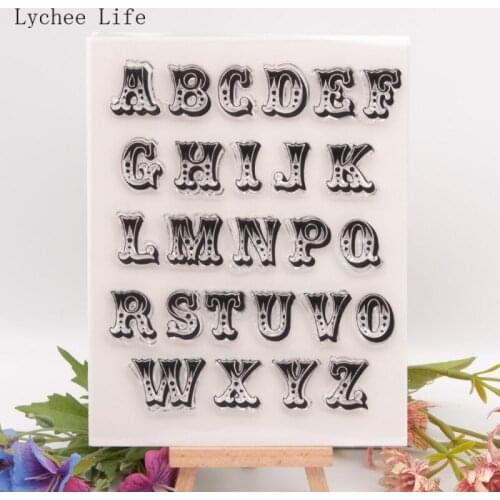 Lychee Life English Alphabet Silicone Clear Seal Stamp DIY Scrapbooking Embossing Photo Album Decorative Paper Card Crafts