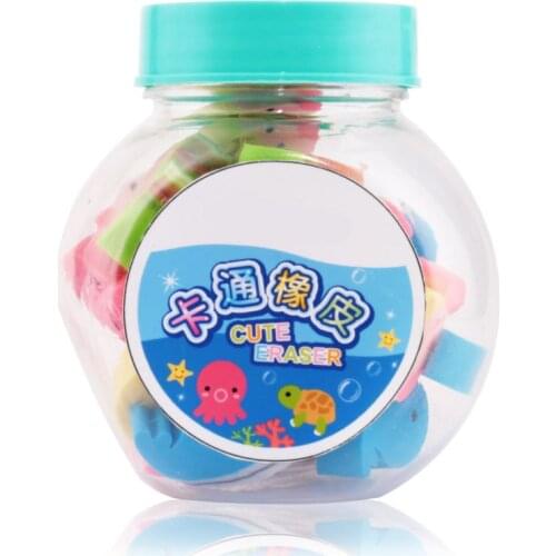 20 pcs/lot Mini Kawaii Cartoon Animal Eraser Cute Creative Fruit Rubber Eraser M17F