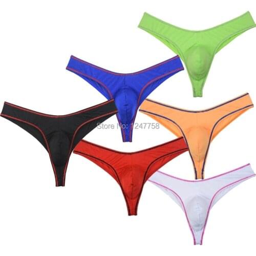 Mens Bikini G-strings Lingerie Underwear Underpants Men Low Waist Panties Smooth Briefs Tangas Thongs