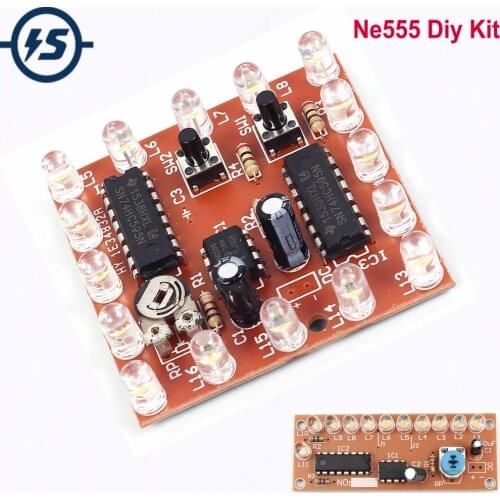 Flashing Lights DIY Kit Strobe NE555 + CD4017 Electronic Practice Learning Kits Suite Parts Light Water Flowing LED Module