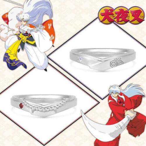 New Anime Series Inuyasha Sesshoumaru Ring S925 Silver Non-Fading Male and Female Personality Jewelry Ring Ring
